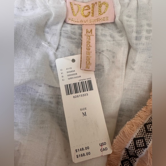 Anthropologie Vero Pallashee Strapless Lace Peplum Top Ivory Size M NWT - Picture 2 of 6